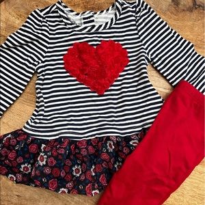 Kids Headquarters matching toddler girls top and bottom set.